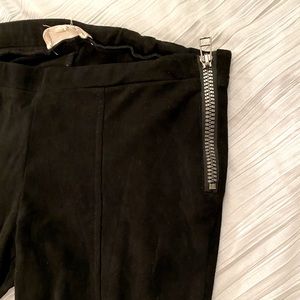 Faux Suede Skinny Pant with Side Zipper